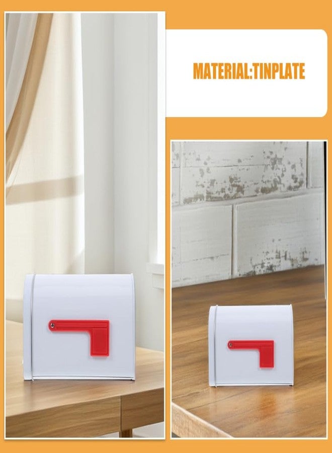 TOPPERFUN 2Pcs Mini Mailbox, 6.13x4.40x3.69in Tinplate Kids Mailbox, Present Mail Box Decorative Outdoor Tin Box Letter Can for Role Playing and DIY Handicraft - Image 5
